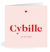 Geboortekaartje naam Cybille m3