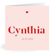 Geboortekaartje naam Cynthia m3