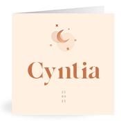 Geboortekaartje naam Cyntia m1