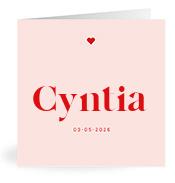 Geboortekaartje naam Cyntia m3