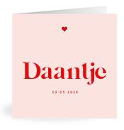 Geboortekaartje naam Daantje m3