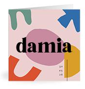 Geboortekaartje naam Damia m2