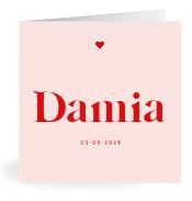 Geboortekaartje naam Damia m3