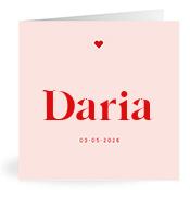 Geboortekaartje naam Daria m3