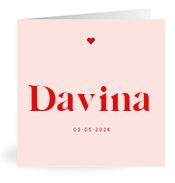 Geboortekaartje naam Davina m3