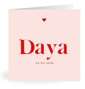 Geboortekaartje naam Daya m3