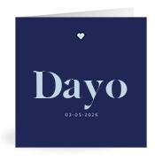 Geboortekaartje naam Dayo j3