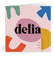 Geboortekaartje naam Delia m2