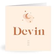 Geboortekaartje naam Devin m1