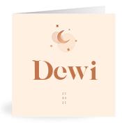 Geboortekaartje naam Dewi m1