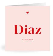 Geboortekaartje naam Diaz m3
