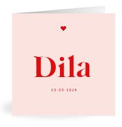 Geboortekaartje naam Dila m3