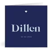 Geboortekaartje naam Dillen j3