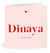 Geboortekaartje naam Dinaya m3