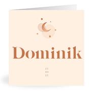 Geboortekaartje naam Dominik m1