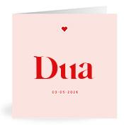 Geboortekaartje naam Dua m3
