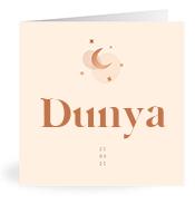 Geboortekaartje naam Dunya m1