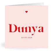 Geboortekaartje naam Dunya m3