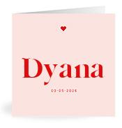 Geboortekaartje naam Dyana m3