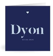 Geboortekaartje naam Dyon j3