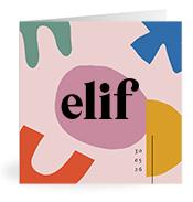 Geboortekaartje naam Elif m2