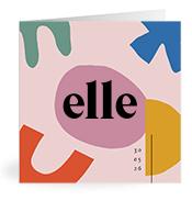 Geboortekaartje naam Elle m2