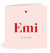 Geboortekaartje naam Emi m3