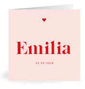 Geboortekaartje naam Emilia m3