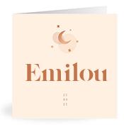 Geboortekaartje naam Emilou m1