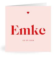 Geboortekaartje naam Emke m3