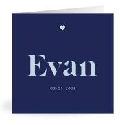 Geboortekaartje naam Evan j3