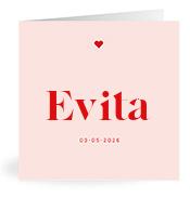 Geboortekaartje naam Evita m3