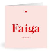 Geboortekaartje naam Faiga m3