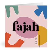 Geboortekaartje naam Fajah m2