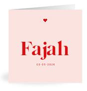 Geboortekaartje naam Fajah m3