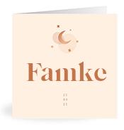 Geboortekaartje naam Famke m1