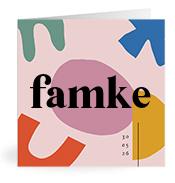 Geboortekaartje naam Famke m2