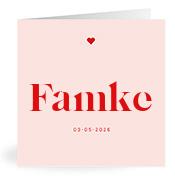 Geboortekaartje naam Famke m3