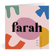 Geboortekaartje naam Farah m2