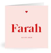Geboortekaartje naam Farah m3