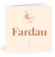 Geboortekaartje naam Fardau m1