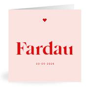 Geboortekaartje naam Fardau m3