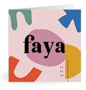 Geboortekaartje naam Faya m2