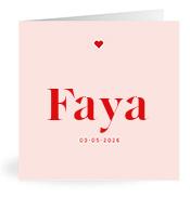 Geboortekaartje naam Faya m3
