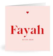 Geboortekaartje naam Fayah m3