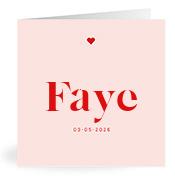 Geboortekaartje naam Faye m3