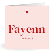 Geboortekaartje naam Fayenn m3