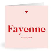 Geboortekaartje naam Fayenne m3