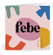 Geboortekaartje naam Febe m2
