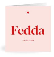 Geboortekaartje naam Fedda m3